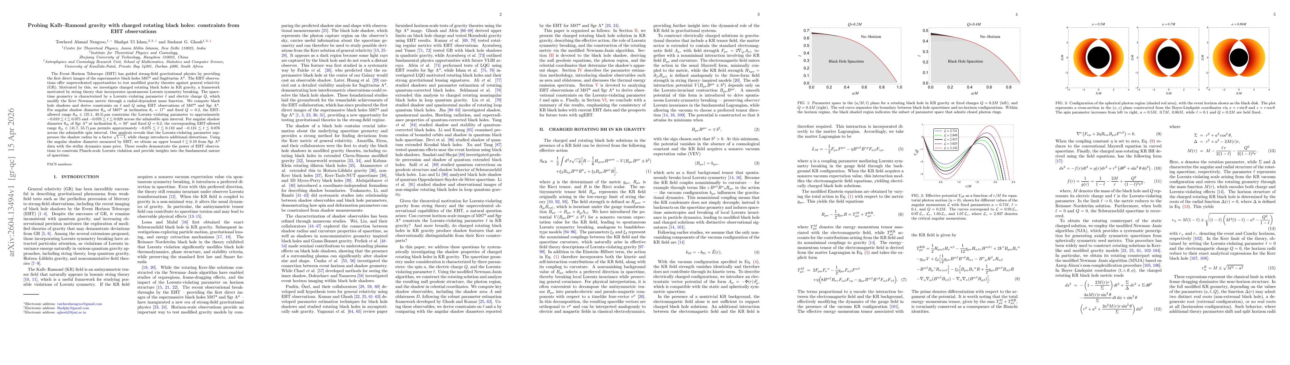 Thumbnail for Probing Kalb-Ramond gravity with charged rotating black holes: constraints from EHT observations