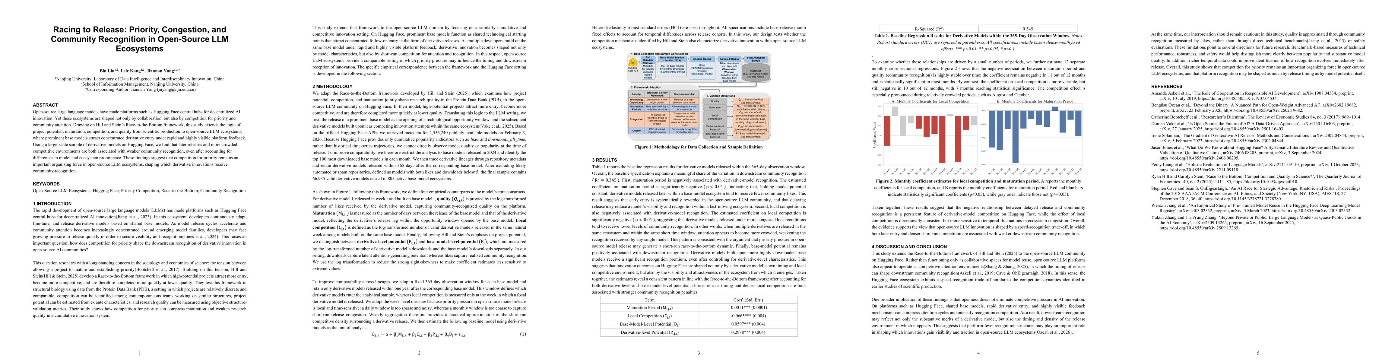 Thumbnail for Racing to Release: Priority, Congestion, and Community Recognition in Open-Source LLM Ecosystems