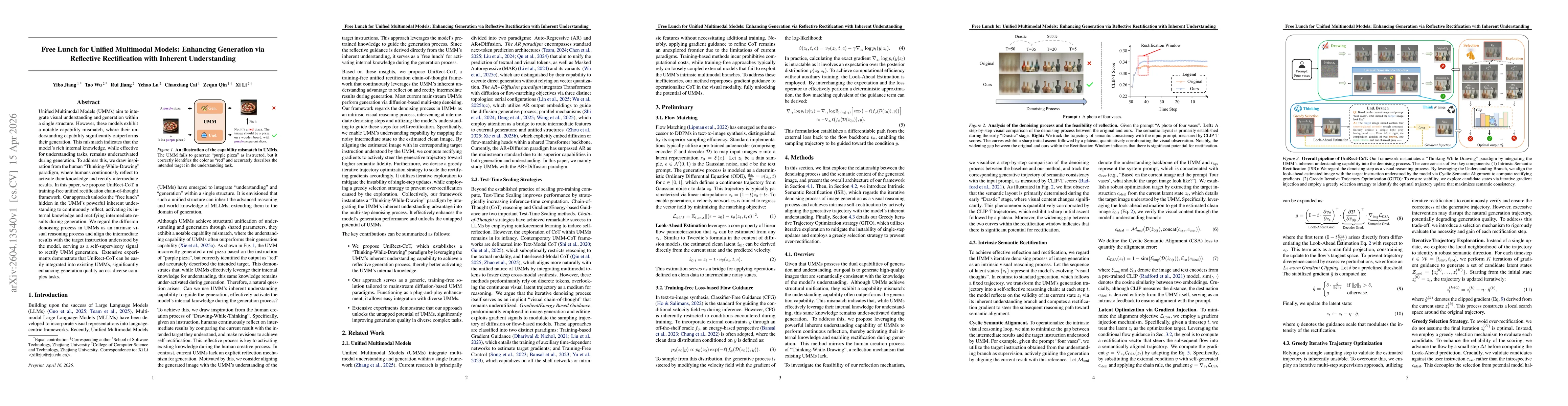 Thumbnail for Free Lunch for Unified Multimodal Models: Enhancing Generation via Reflective Rectification with Inherent Understanding