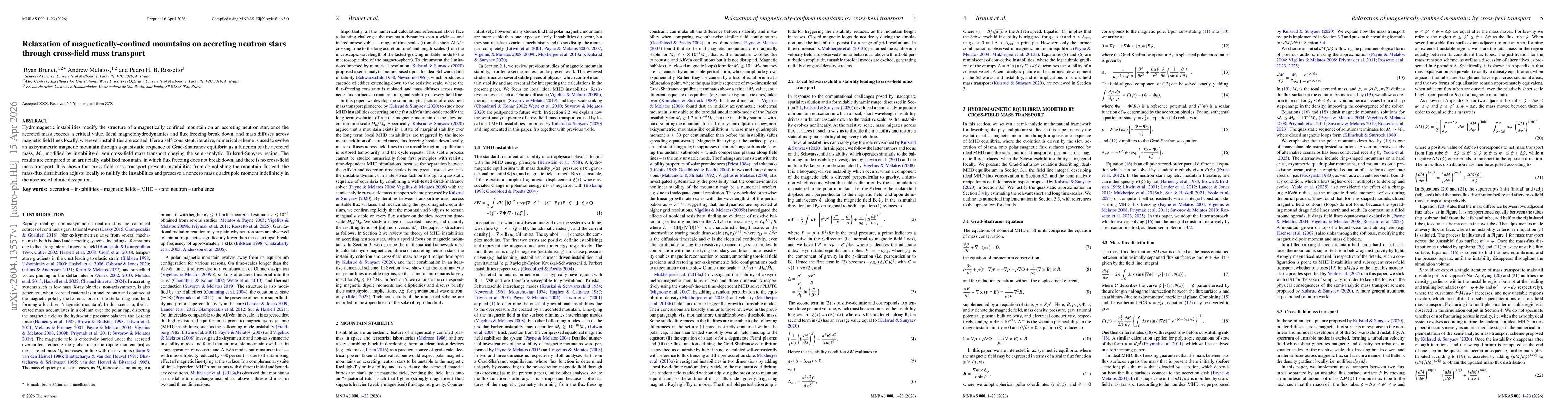 Thumbnail for Relaxation of magnetically-confined mountains on accreting neutron stars through cross-field mass transport