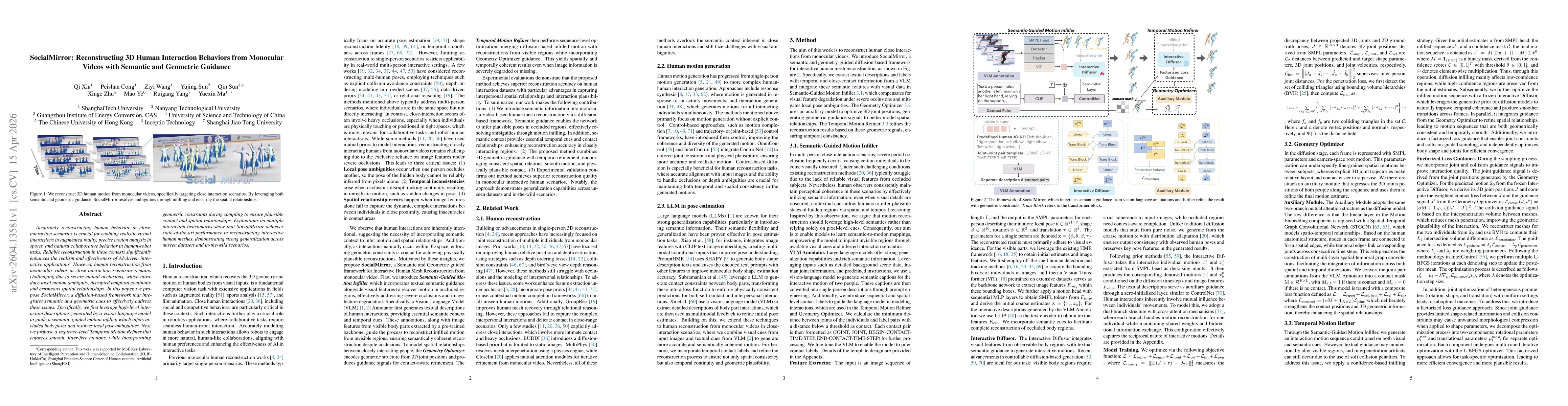 Thumbnail for SocialMirror: Reconstructing 3D Human Interaction Behaviors from Monocular Videos with Semantic and Geometric Guidance