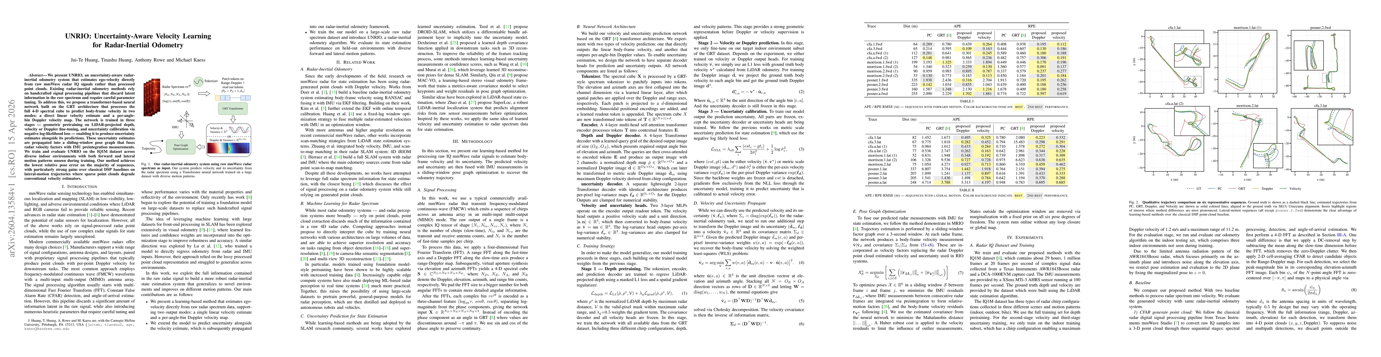 Thumbnail for UNRIO: Uncertainty-Aware Velocity Learning for Radar-Inertial Odometry