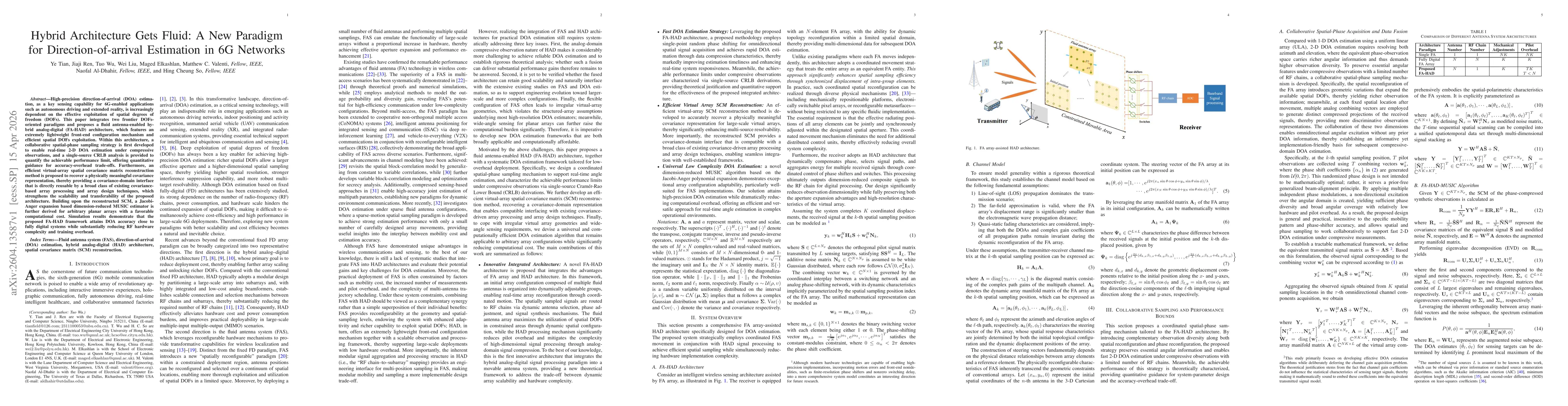 Thumbnail for Hybrid Architecture Gets Fluid: A New Paradigm for Direction-of-arrival Estimation in 6G Networks