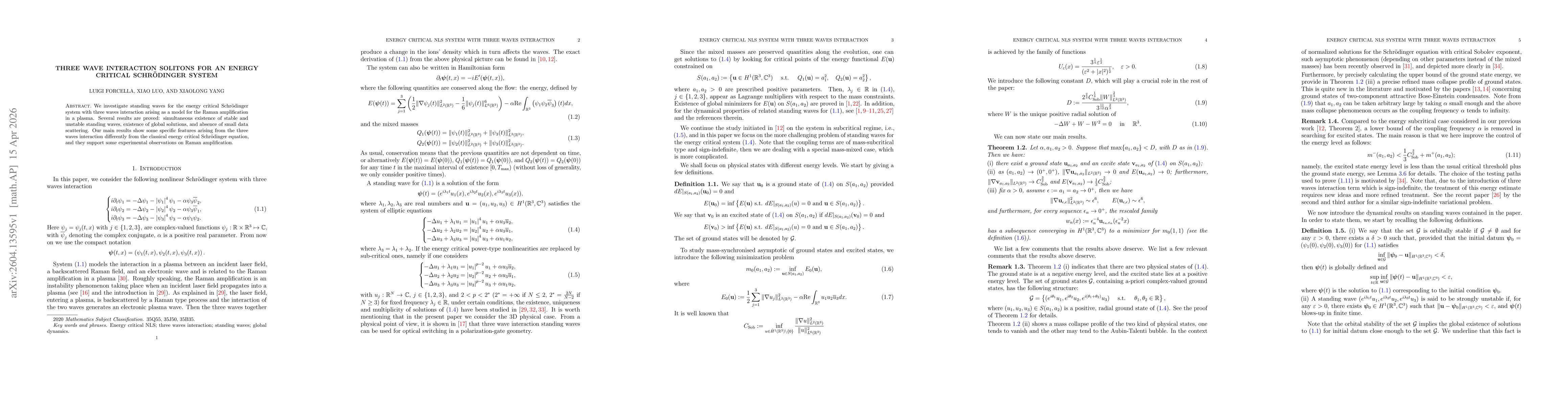 Thumbnail for Three wave interaction solitons for an energy critical Schrödinger system