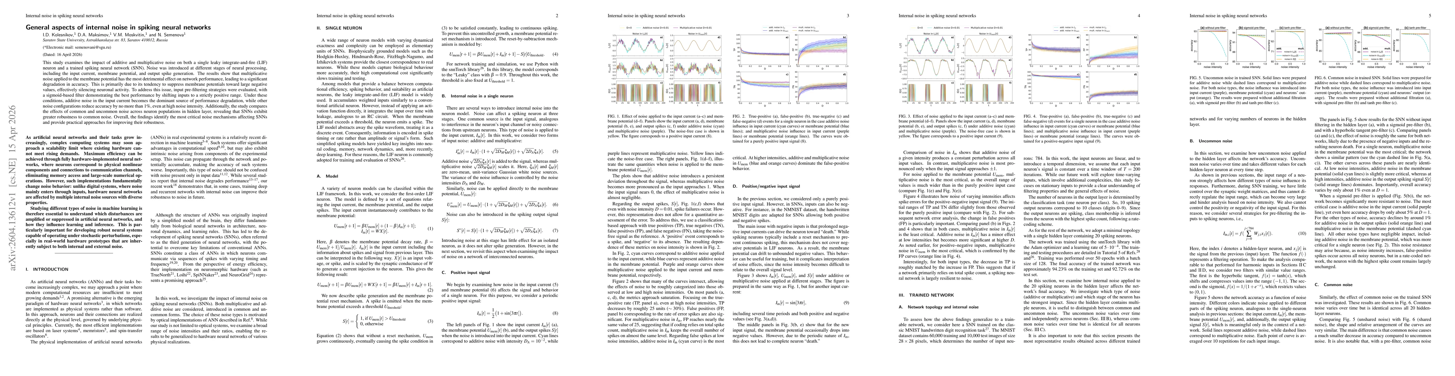 Thumbnail for General aspects of internal noise in spiking neural networks