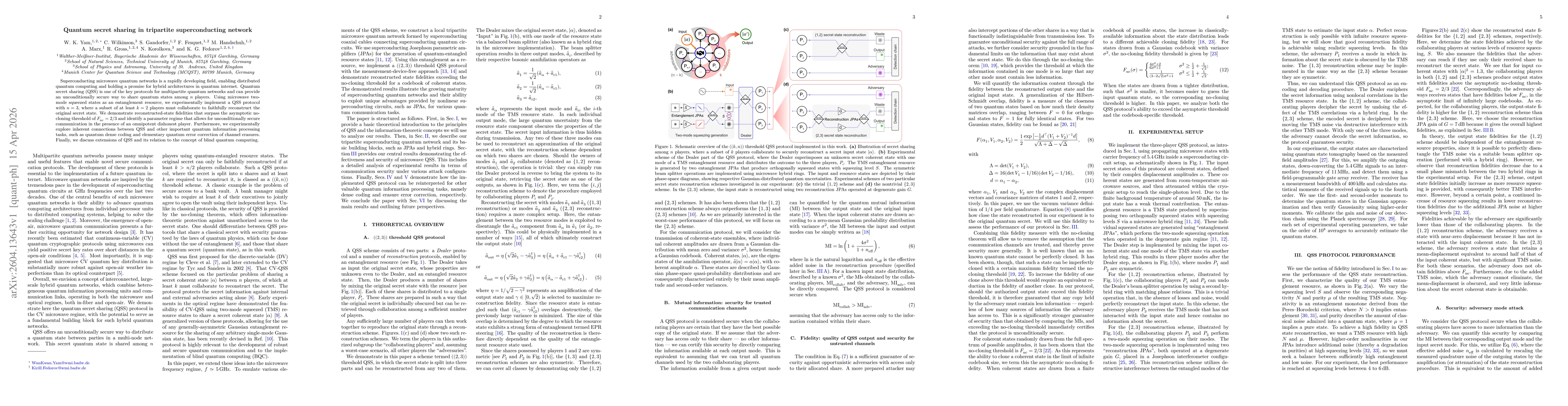 Thumbnail for Quantum secret sharing in tripartite superconducting network