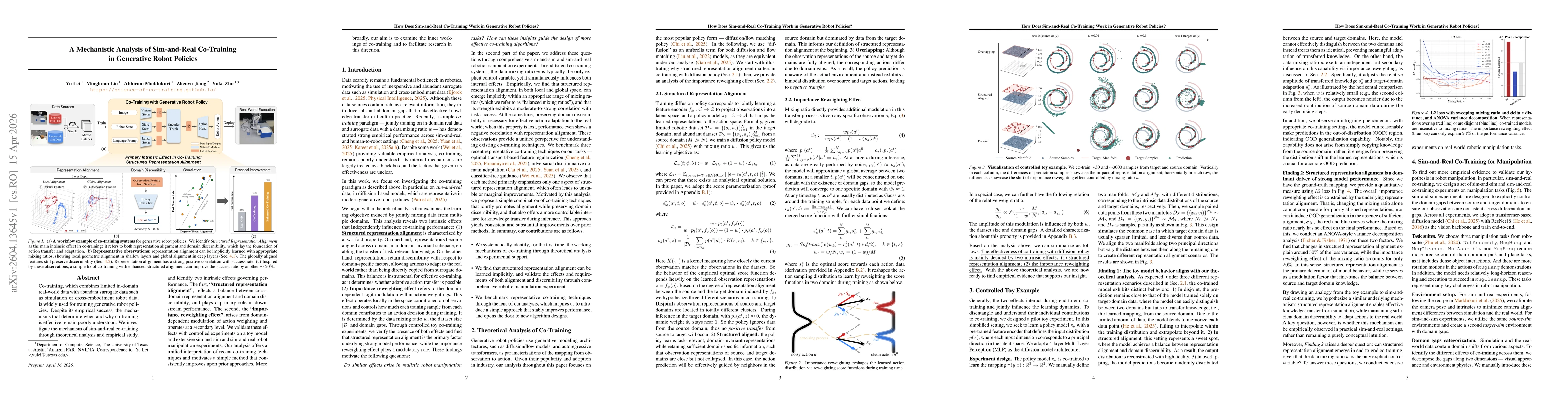 Thumbnail for A Mechanistic Analysis of Sim-and-Real Co-Training in Generative Robot Policies