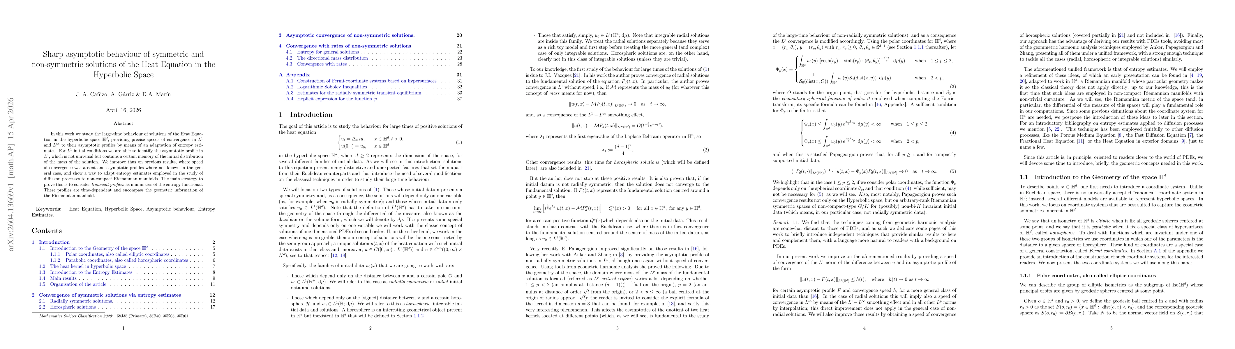 Thumbnail for Sharp asymptotic behaviour of symmetric and non-symmetric solutions of the Heat Equation in the Hyperbolic Space