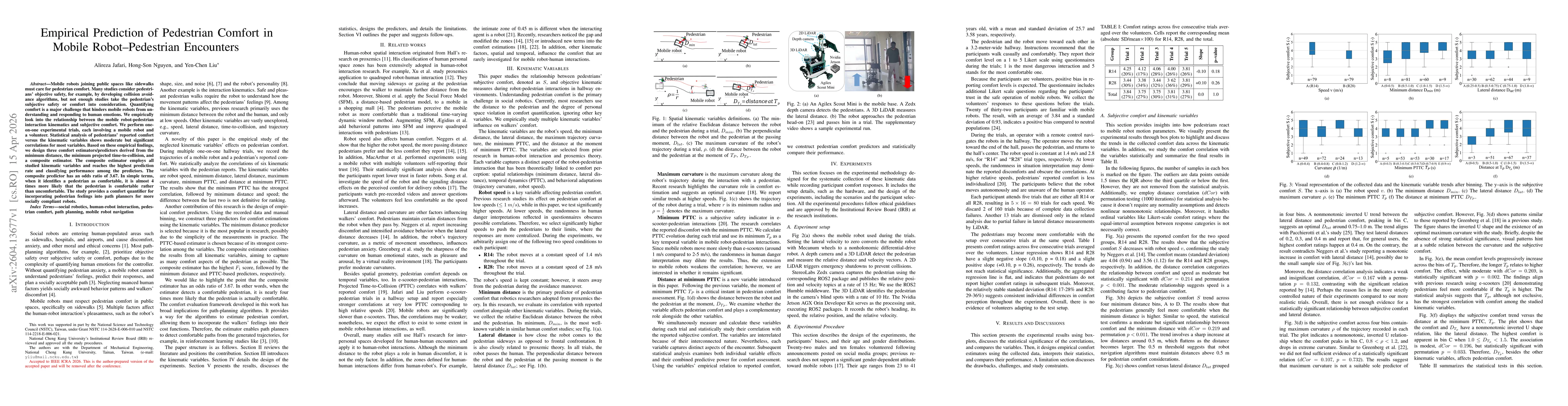 Thumbnail for Empirical Prediction of Pedestrian Comfort in Mobile Robot Pedestrian Encounters