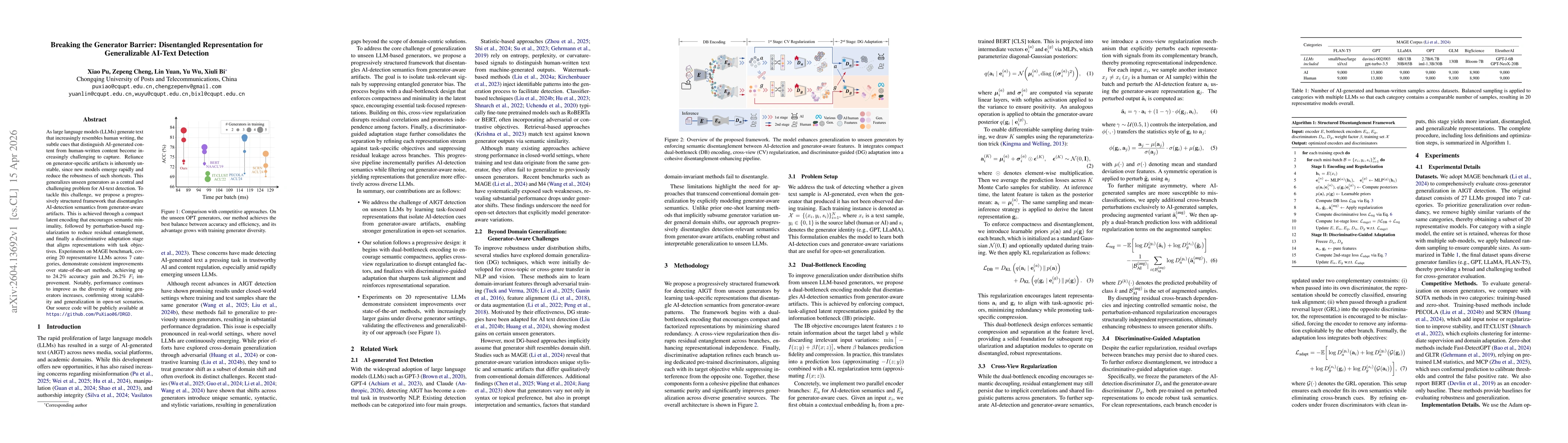 Thumbnail for Breaking the Generator Barrier: Disentangled Representation for Generalizable AI-Text Detection