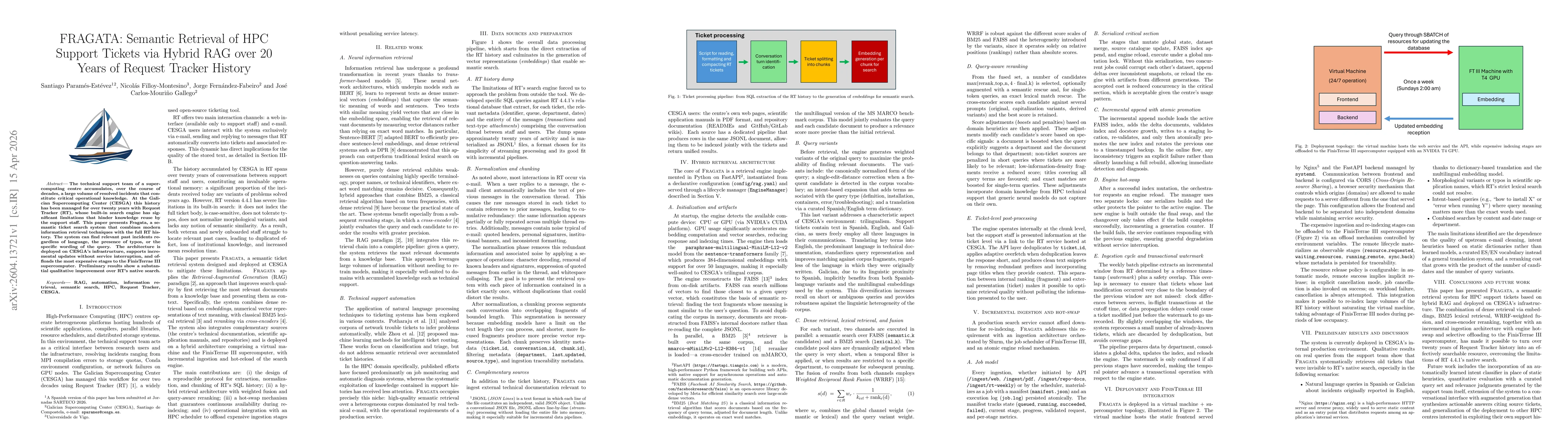 Thumbnail for FRAGATA: Semantic Retrieval of HPC Support Tickets via Hybrid RAG over 20 Years of Request Tracker History