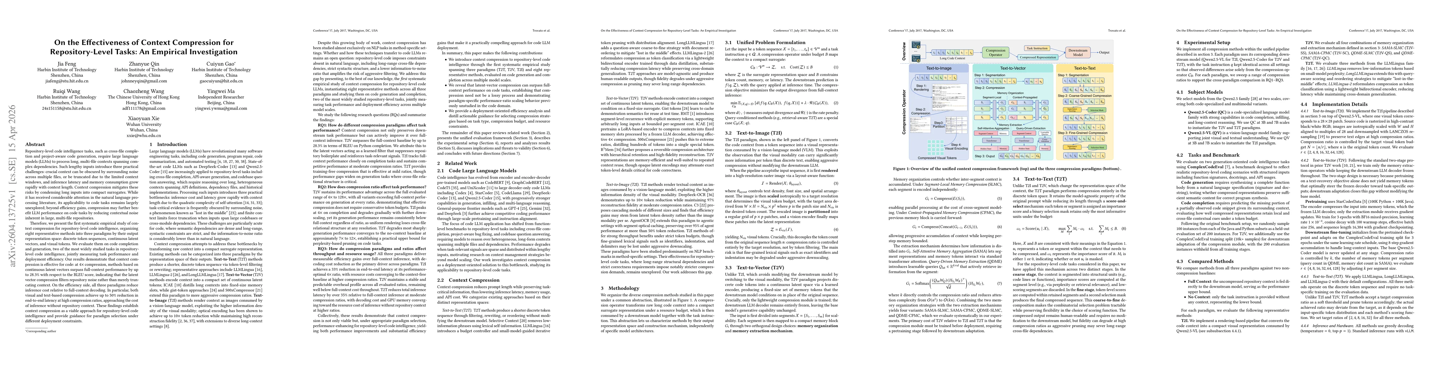 Thumbnail for On the Effectiveness of Context Compression for Repository-Level Tasks: An Empirical Investigation