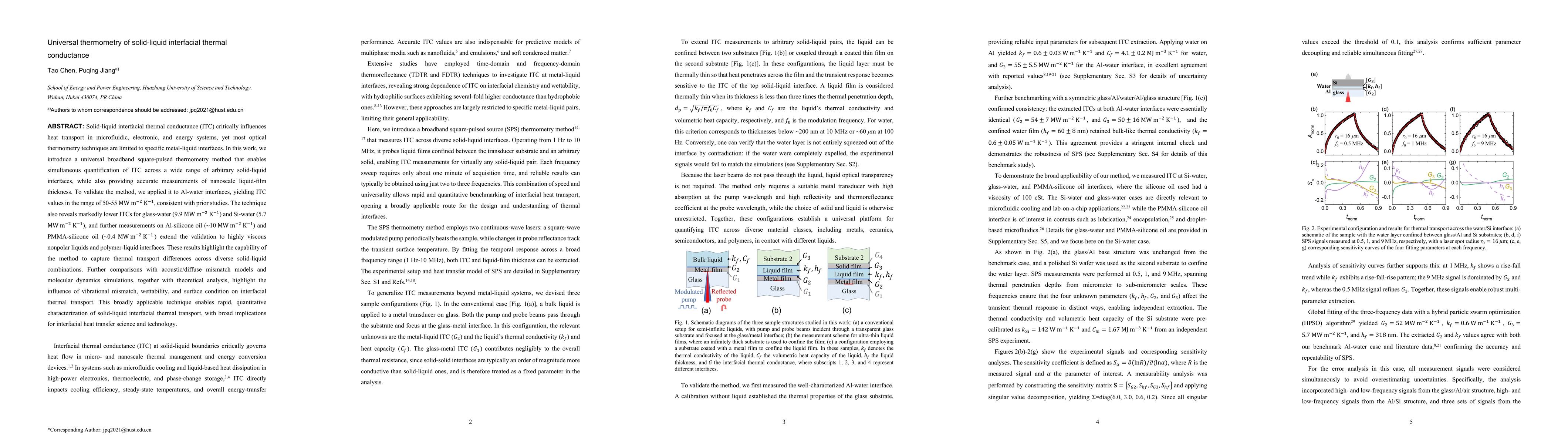 Thumbnail for Universal thermometry of solid-liquid interfacial thermal conductance