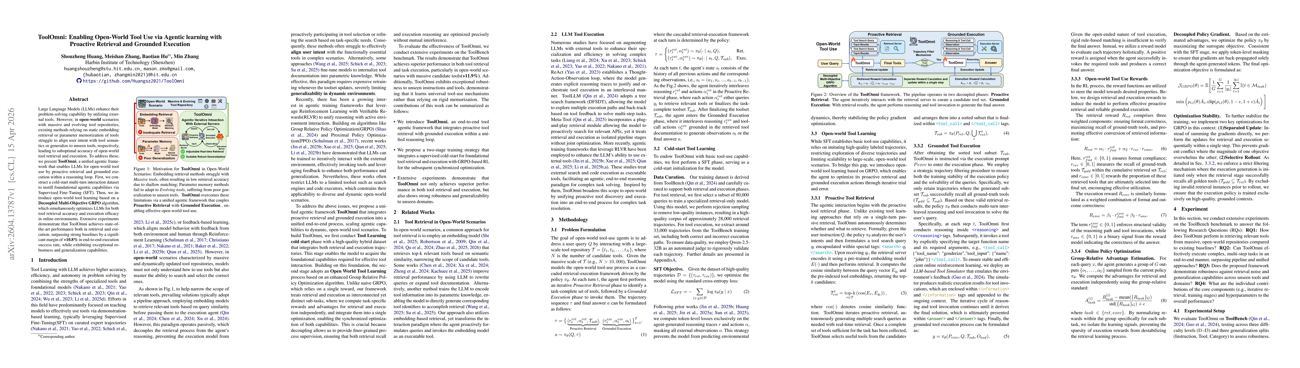 Thumbnail for ToolOmni: Enabling Open-World Tool Use via Agentic learning with Proactive Retrieval and Grounded Execution
