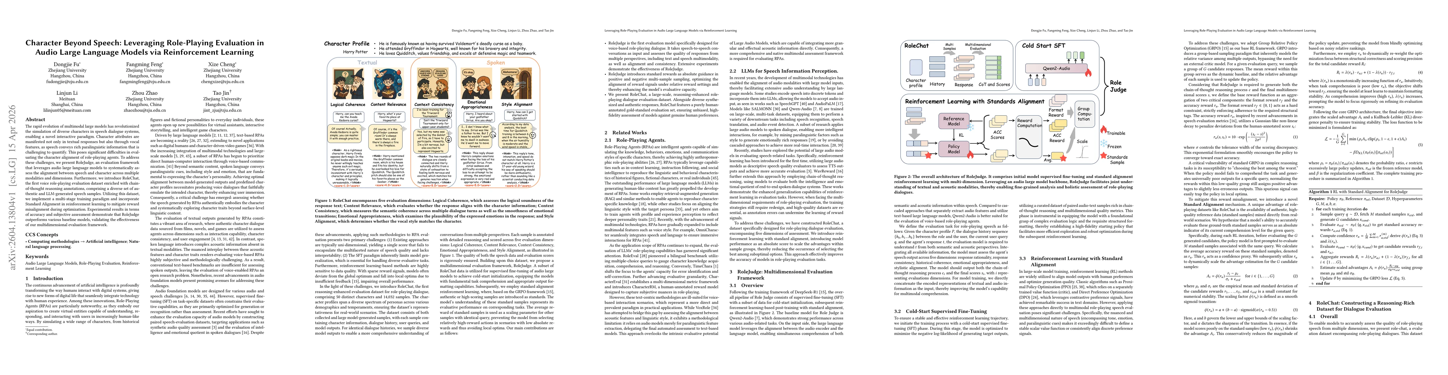 Thumbnail for Character Beyond Speech: Leveraging Role-Playing Evaluation in Audio Large Language Models via Reinforcement Learning