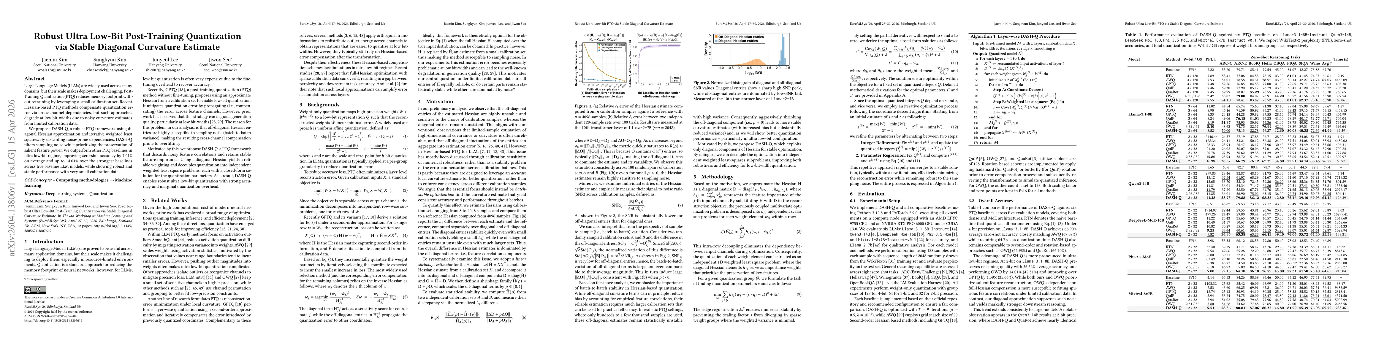 Thumbnail for Robust Ultra Low-Bit Post-Training Quantization via Stable Diagonal Curvature Estimate