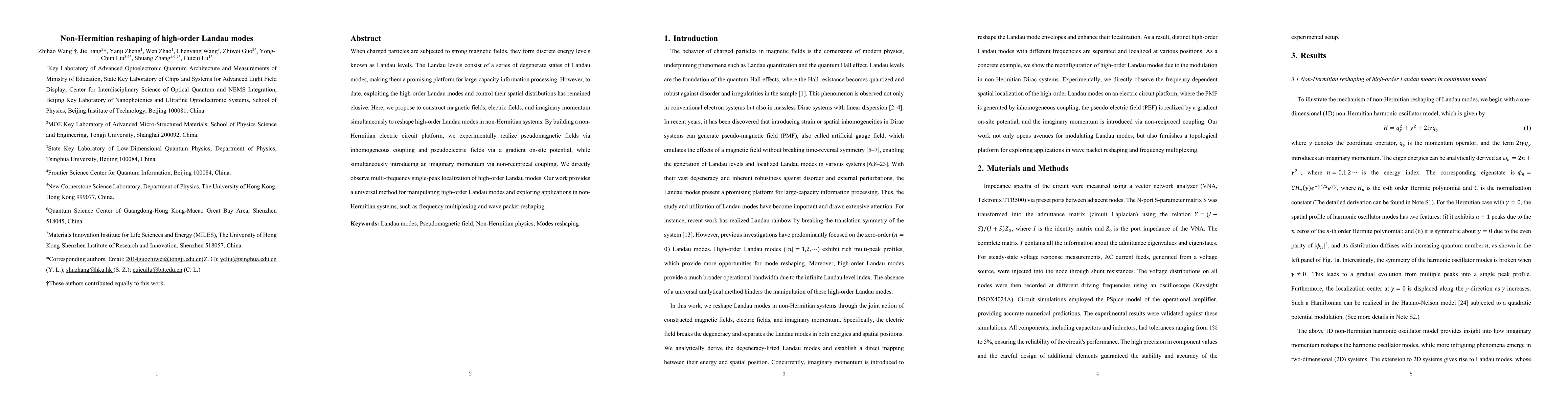 Thumbnail for Non-Hermitian reshaping of high-order Landau modes