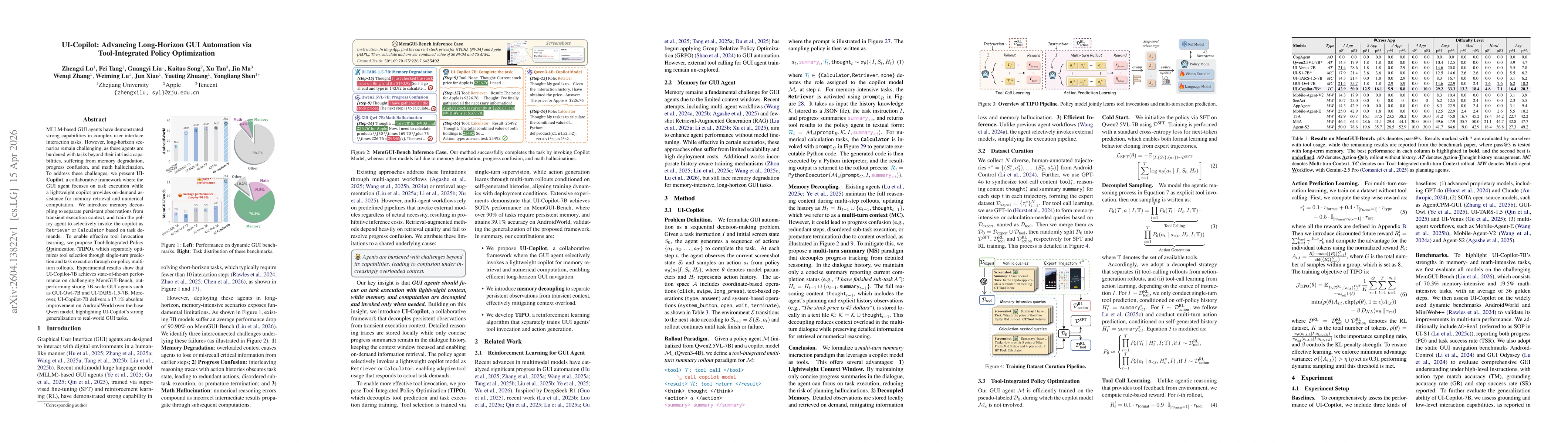 Thumbnail for UI-Copilot: Advancing Long-Horizon GUI Automation via Tool-Integrated Policy Optimization