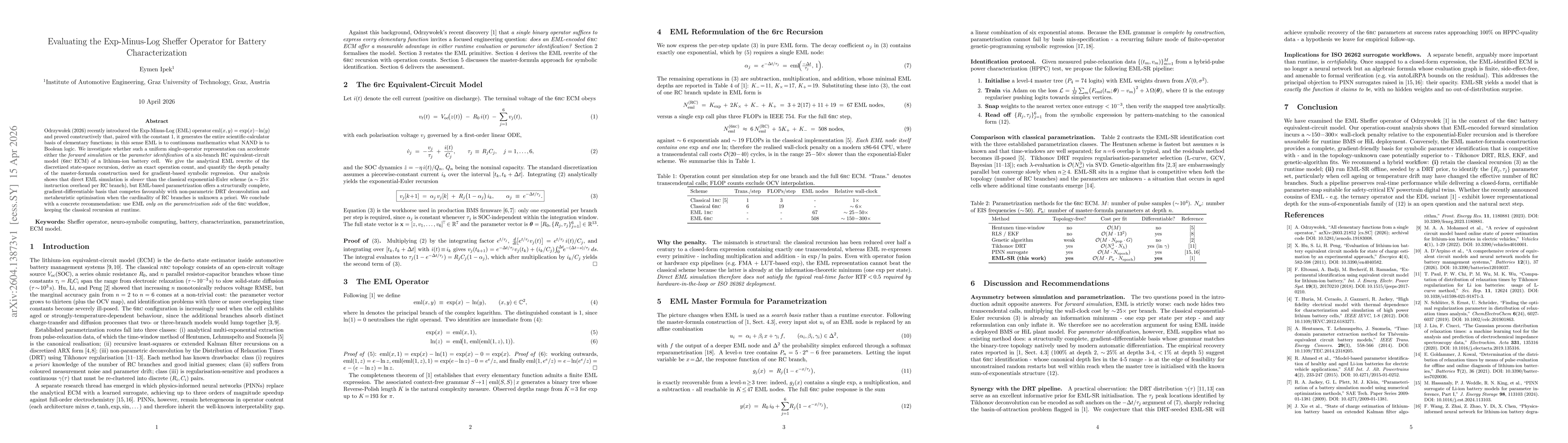 Thumbnail for Evaluating the Exp-Minus-Log Sheffer Operator for Battery Characterization