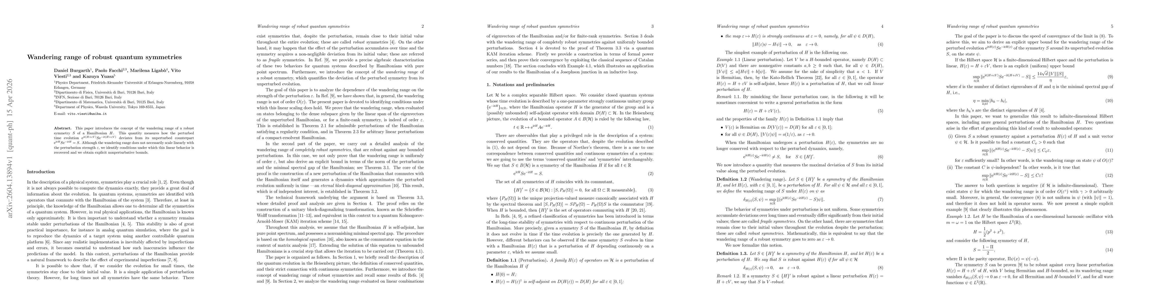 Thumbnail for Wandering range of robust quantum symmetries