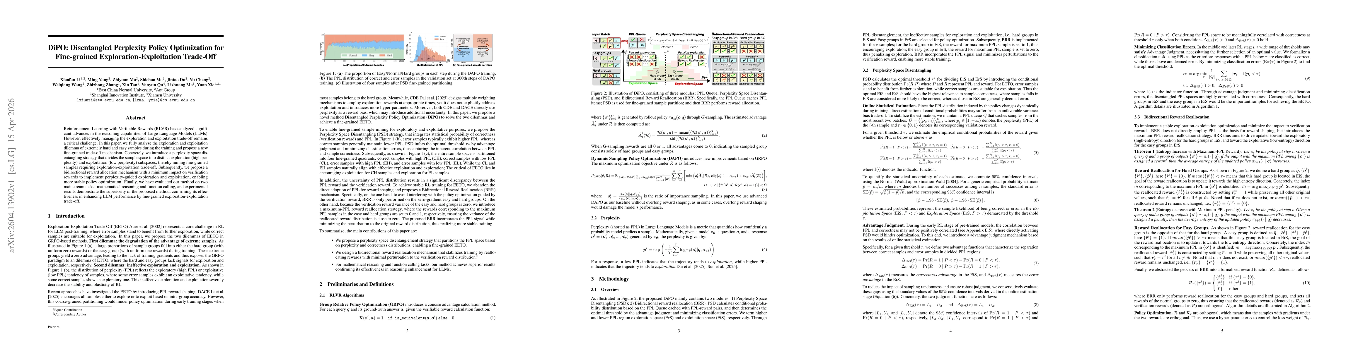 Thumbnail for DiPO: Disentangled Perplexity Policy Optimization for Fine-grained Exploration-Exploitation Trade-Off