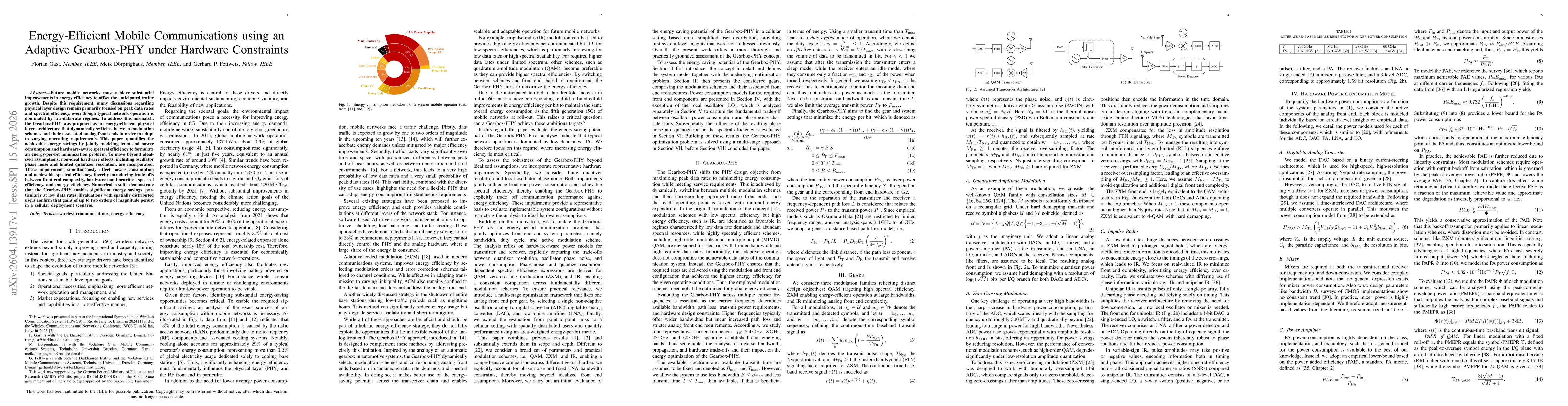 Thumbnail for Energy-Efficient Mobile Communications using an Adaptive Gearbox-PHY under Hardware Constraints