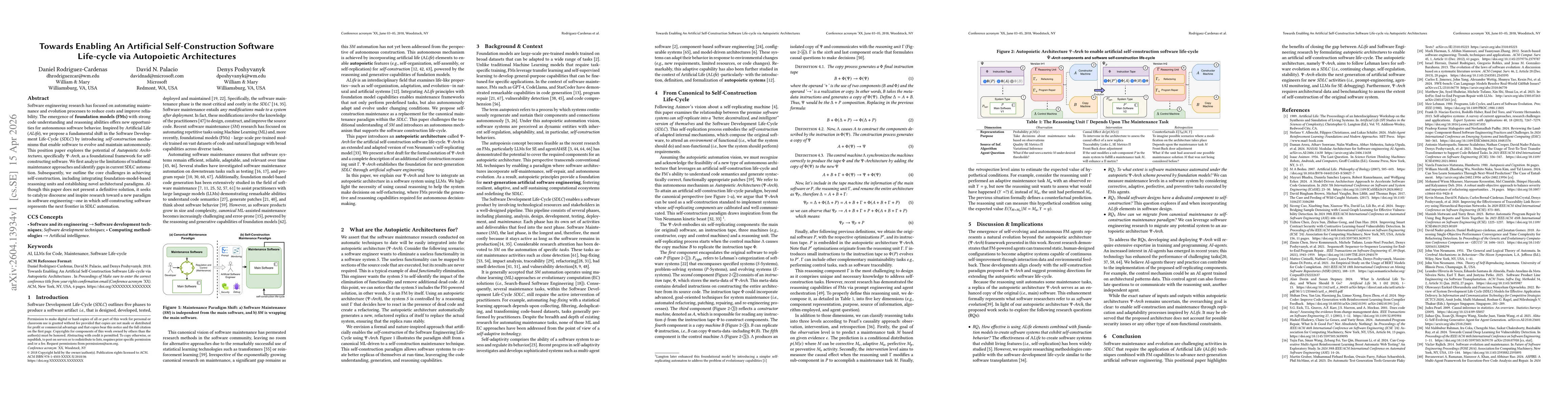 Thumbnail for Towards Enabling An Artificial Self-Construction Software Life-cycle via Autopoietic Architectures