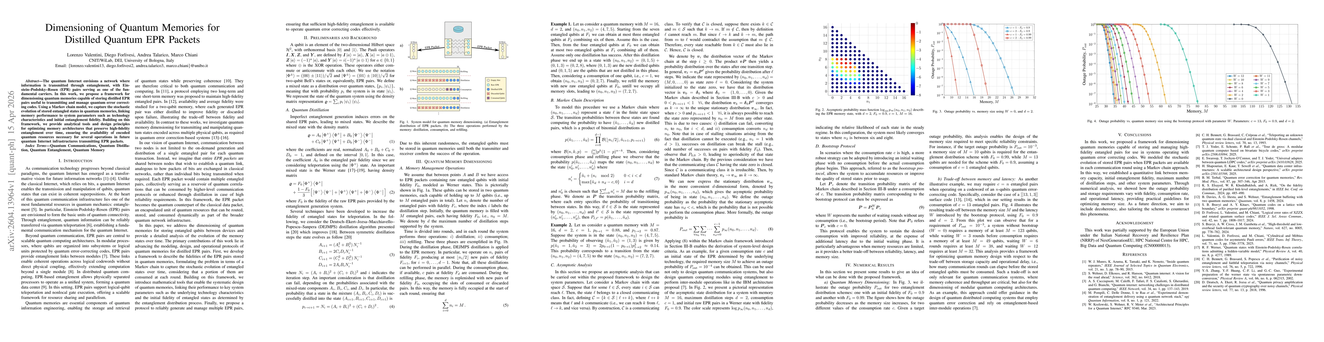 Thumbnail for Dimensioning of Quantum Memories for Distilled Quantum EPR Packets
