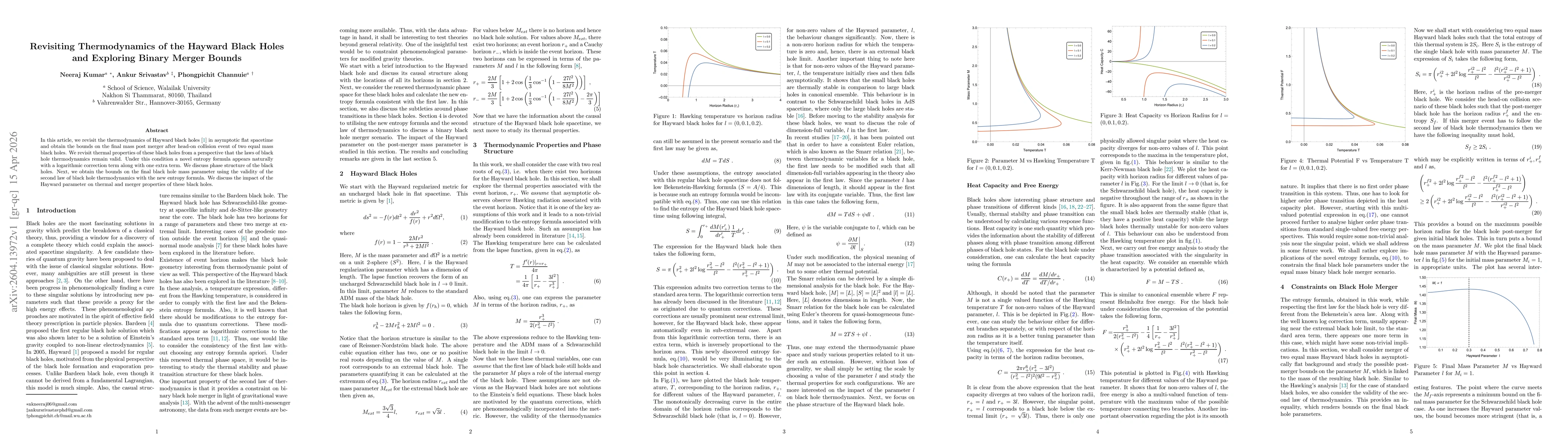 Thumbnail for Revisiting Thermodynamics of the Hayward Black Holes and Exploring Binary Merger Bounds