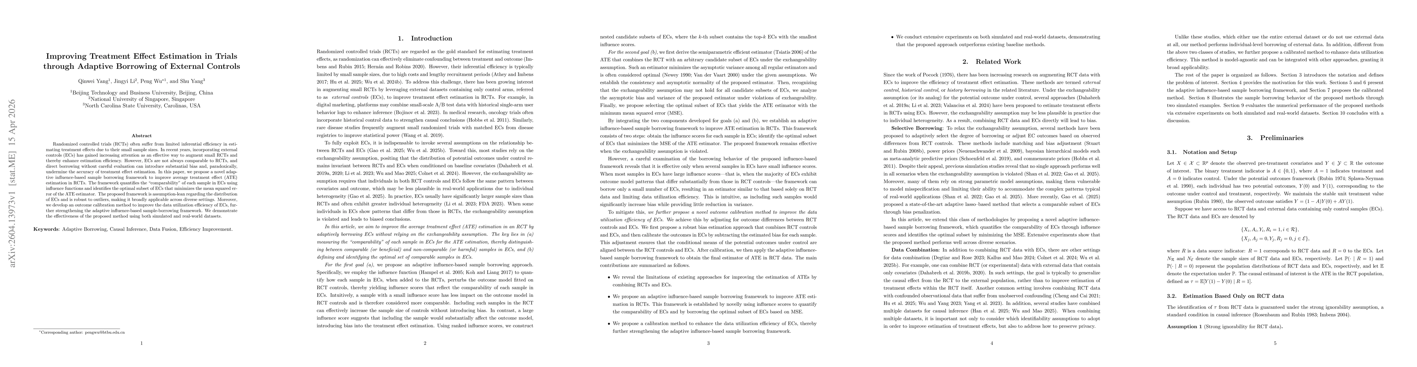Thumbnail for Improving Treatment Effect Estimation in Trials through Adaptive Borrowing of External Controls