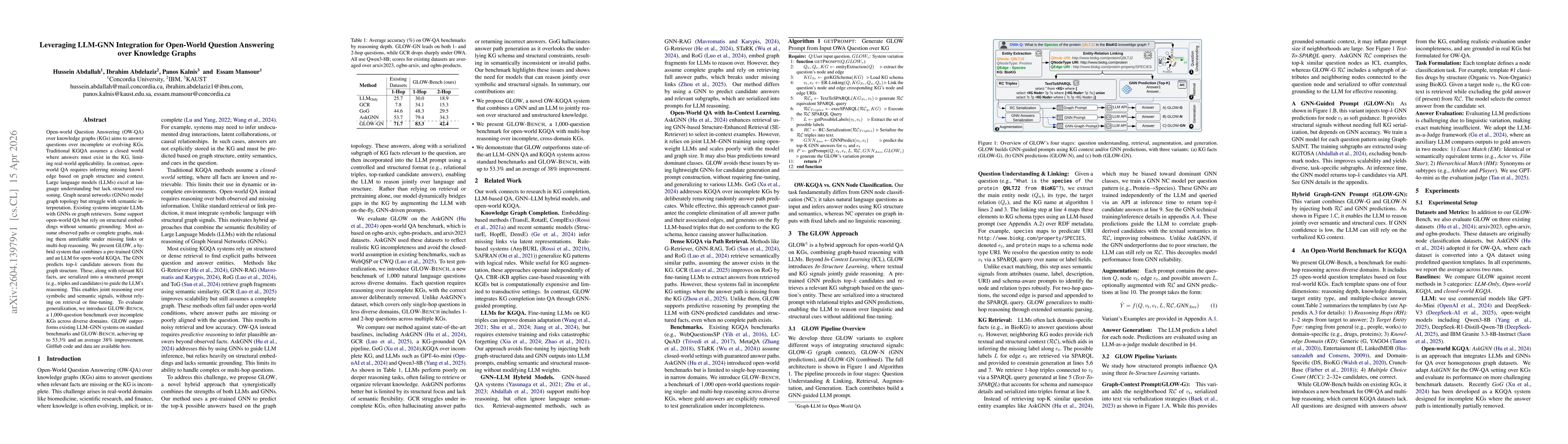 Thumbnail for Leveraging LLM-GNN Integration for Open-World Question Answering over Knowledge Graphs