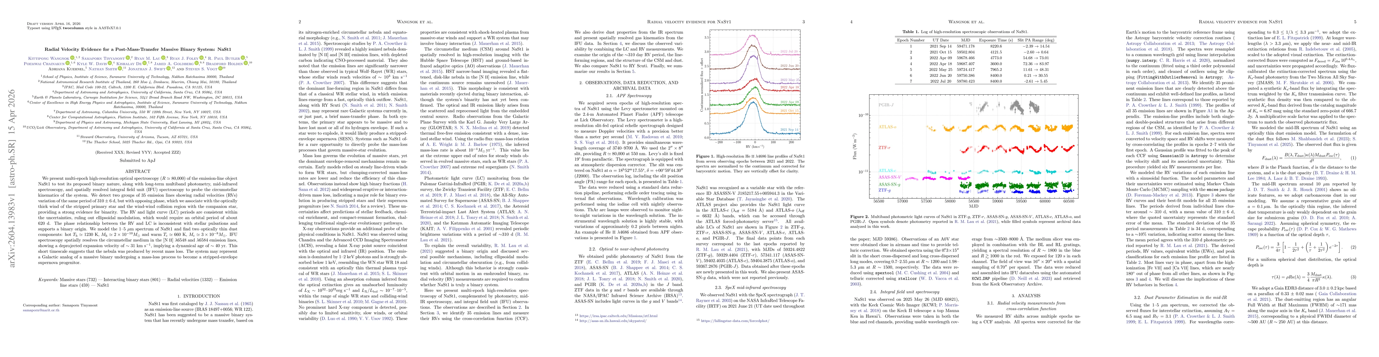 Thumbnail for Radial Velocity Evidence for a Post-Mass-Transfer Massive Binary System: NaSt1