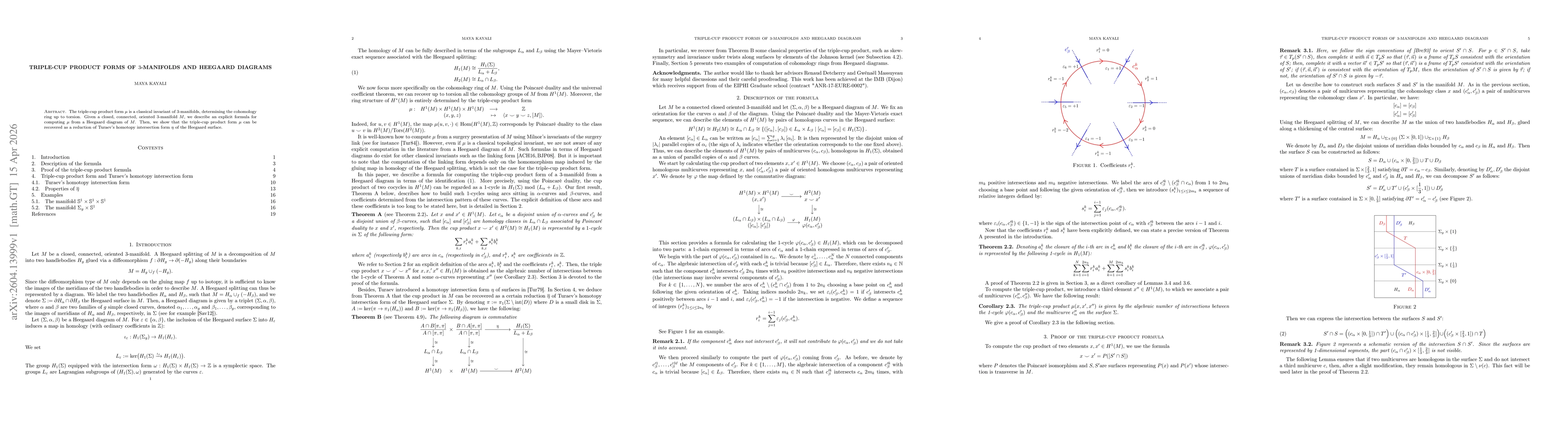 Thumbnail for Triple-cup product forms of 3-manifolds and Heegaard diagrams