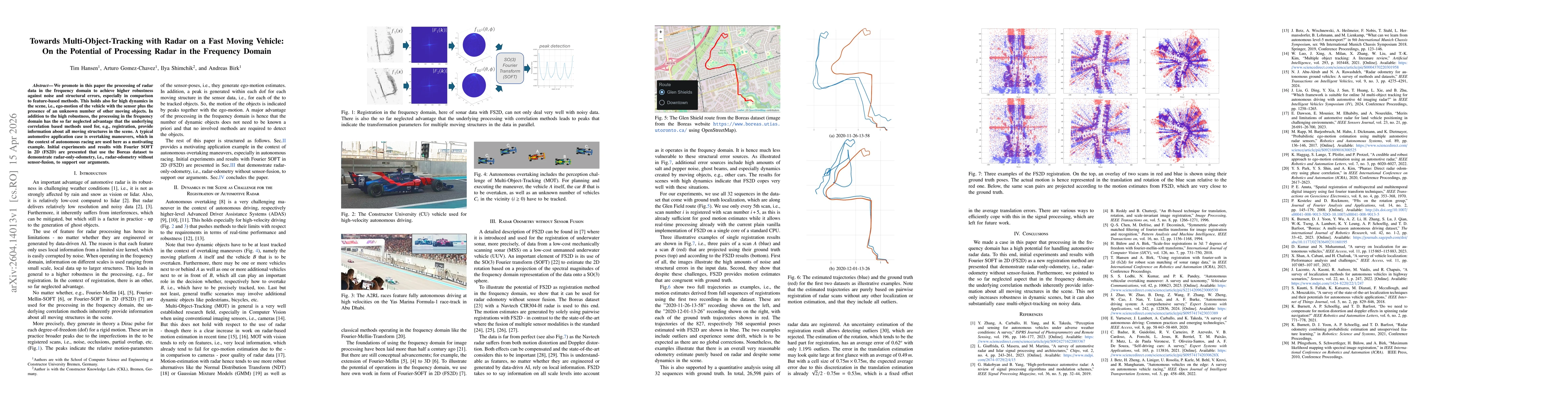 Thumbnail for Towards Multi-Object-Tracking with Radar on a Fast Moving Vehicle: On the Potential of Processing Radar in the Frequency Domain