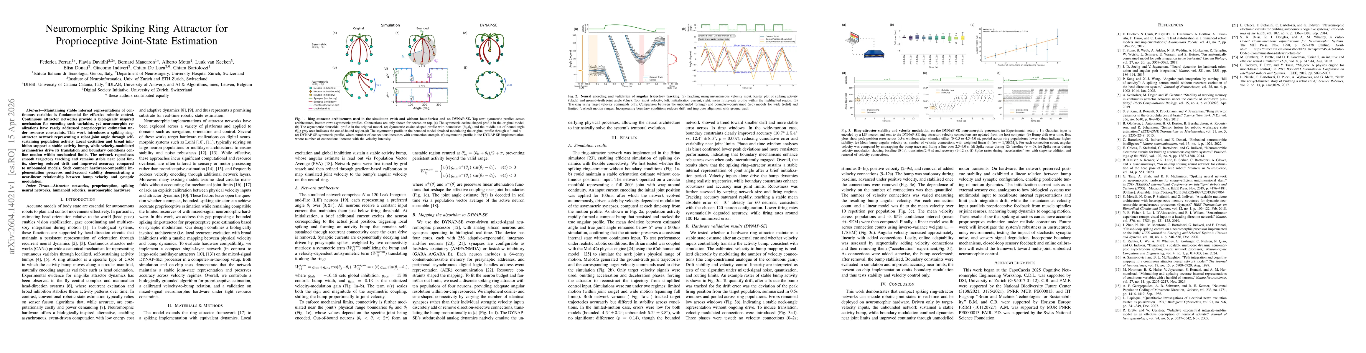 Thumbnail for Neuromorphic Spiking Ring Attractor for Proprioceptive Joint-State Estimation