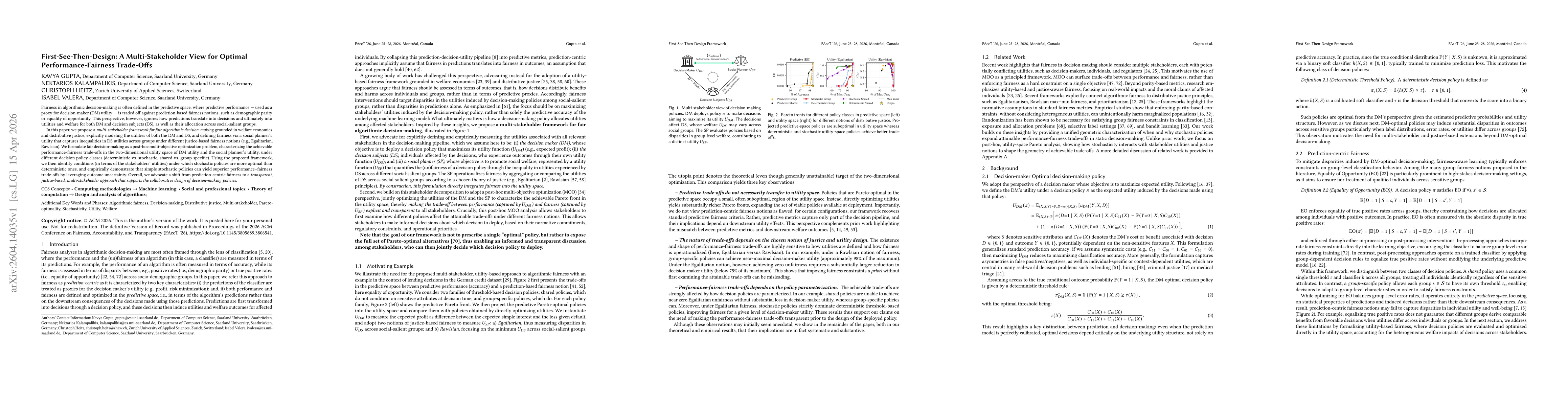 Thumbnail for First-See-Then-Design: A Multi-Stakeholder View for Optimal Performance-Fairness Trade-Offs