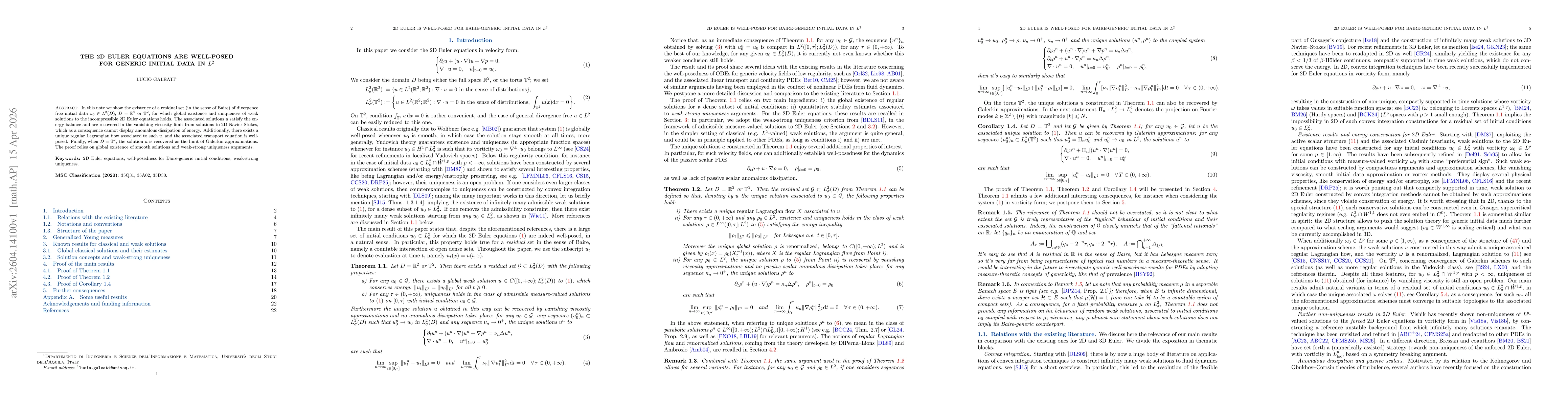Thumbnail for The 2D Euler equations are well-posed for generic initial data in $L^2$