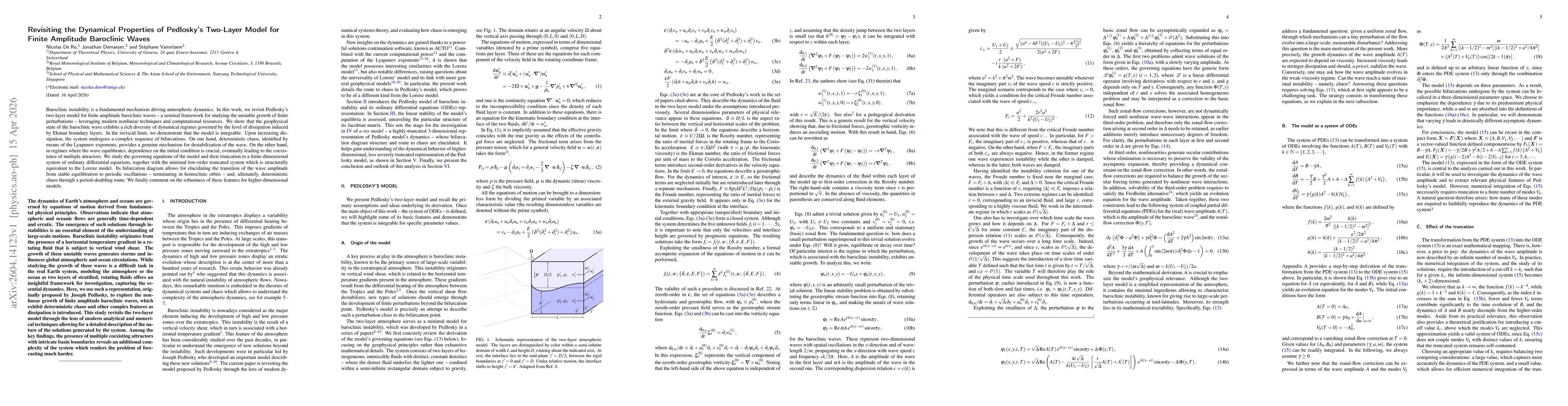 Thumbnail for Revisiting the Dynamical Properties of Pedlosky's Two-Layer Model for Finite Amplitude Baroclinic Waves