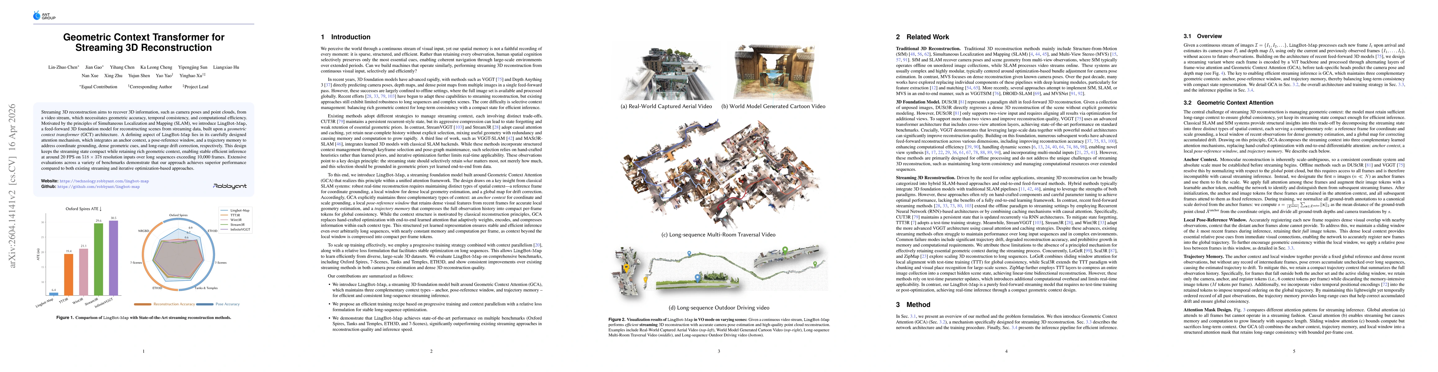 Thumbnail for Geometric Context Transformer for Streaming 3D Reconstruction