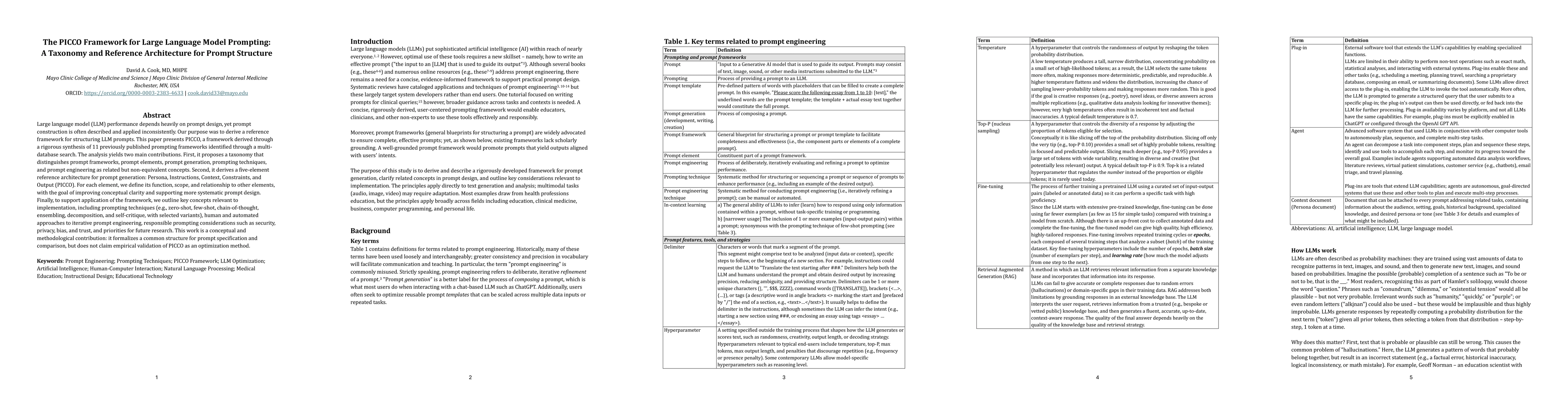 Thumbnail for The PICCO Framework for Large Language Model Prompting: A Taxonomy and Reference Architecture for Prompt Structure