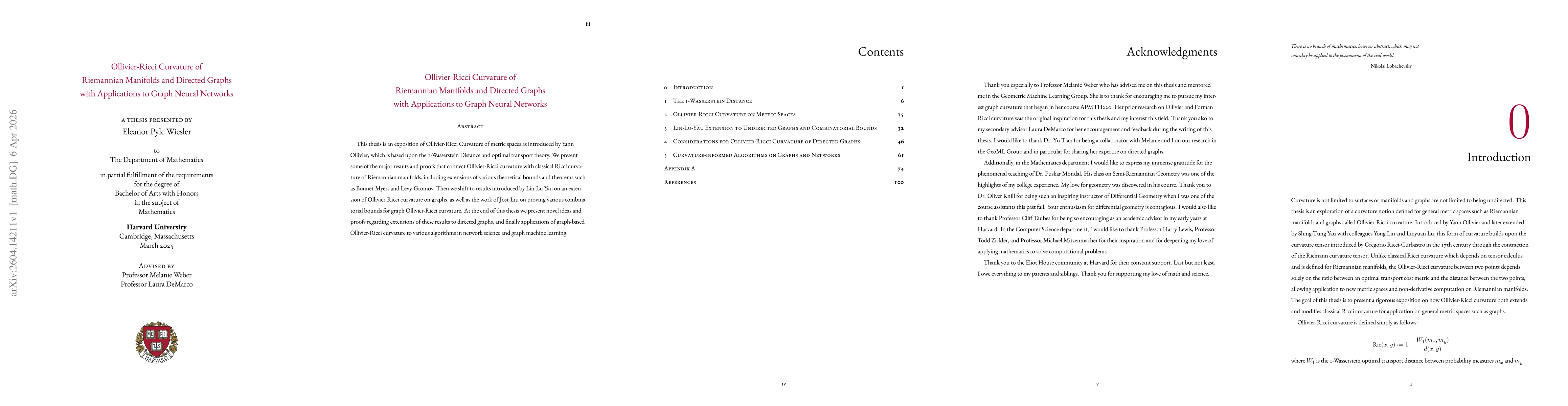 Thumbnail for Ollivier-Ricci Curvature of Riemannian Manifolds and Directed Graphs with Applications to Graph Neural Networks
