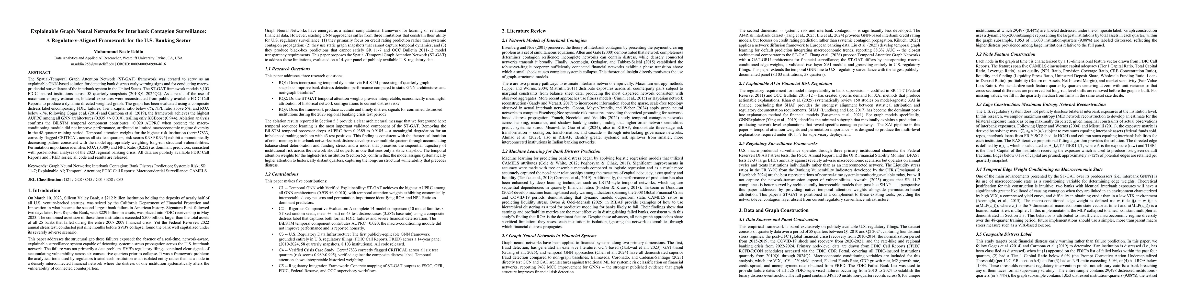 Thumbnail for Explainable Graph Neural Networks for Interbank Contagion Surveillance: A Regulatory-Aligned Framework for the U.S. Banking Sector