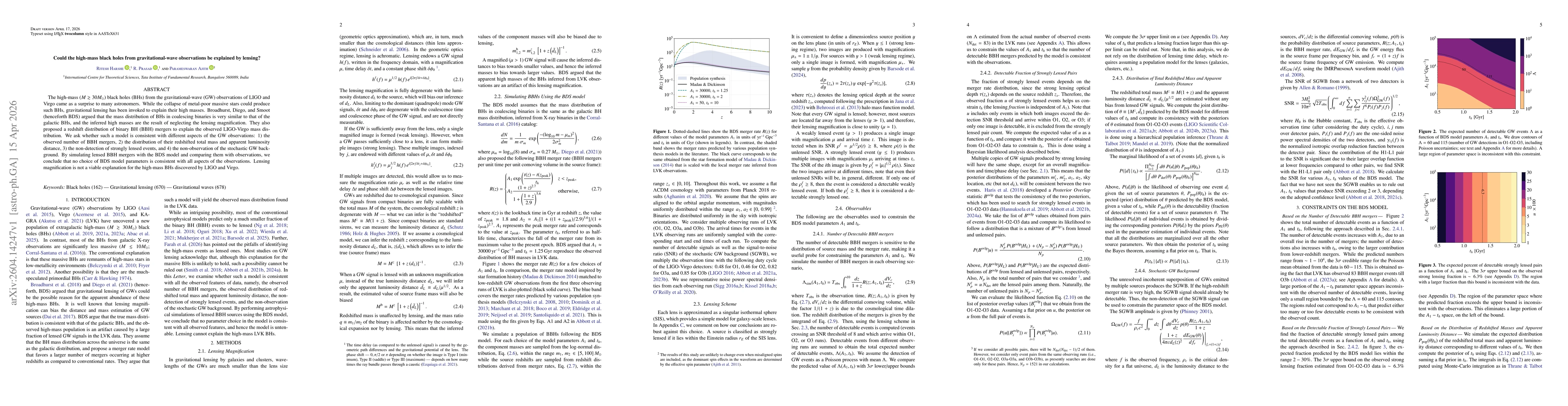 Thumbnail for Could the high-mass black holes from gravitational-wave observations be explained by lensing?