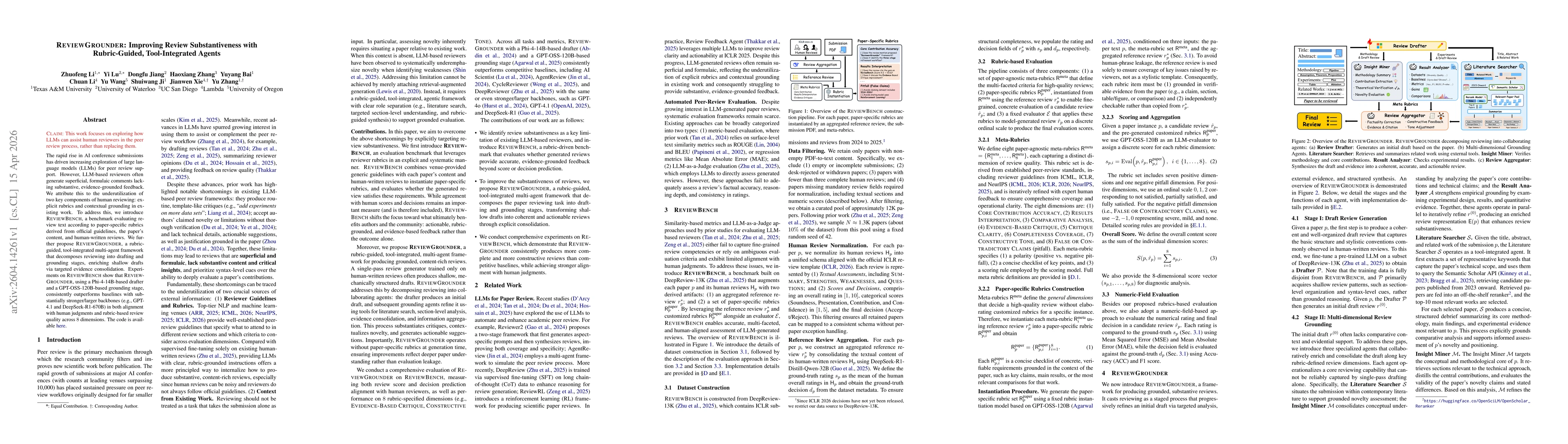 Thumbnail for ReviewGrounder: Improving Review Substantiveness with Rubric-Guided, Tool-Integrated Agents