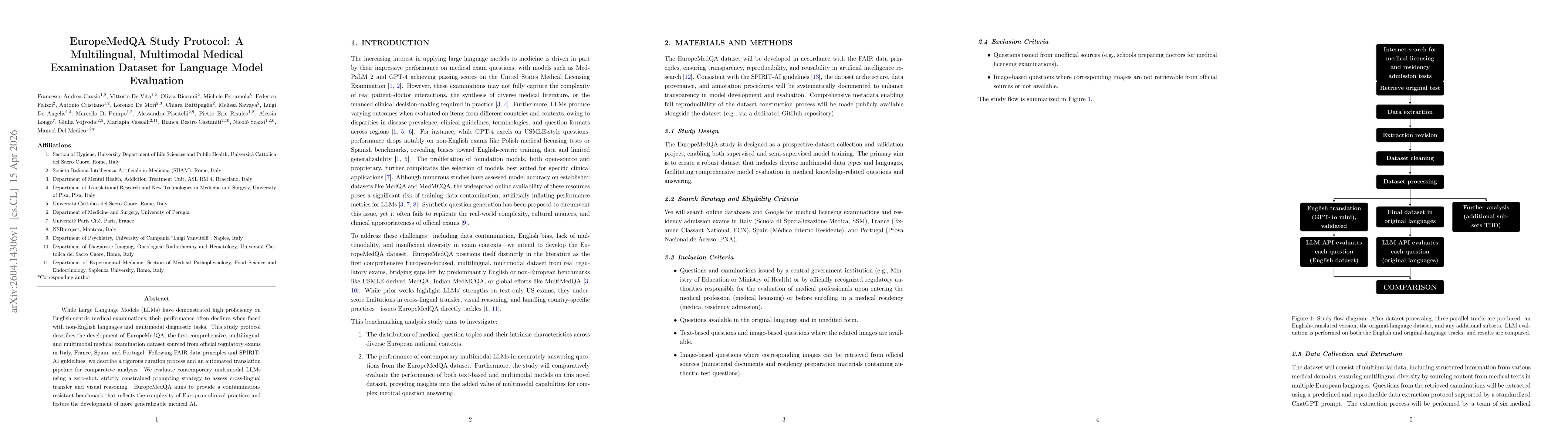 Thumbnail for EuropeMedQA Study Protocol: A Multilingual, Multimodal Medical Examination Dataset for Language Model Evaluation