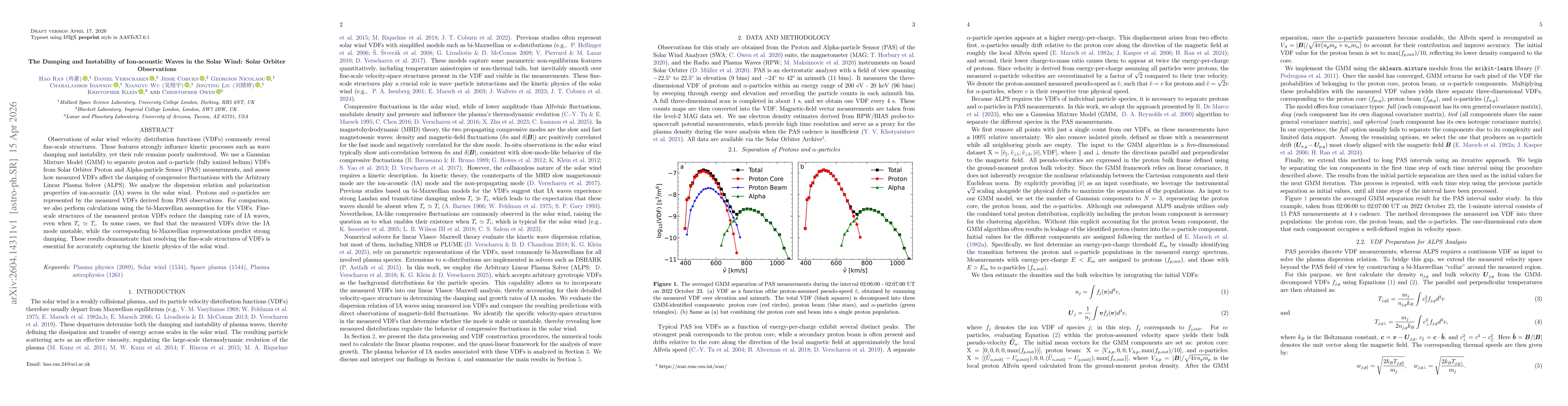 Thumbnail for The Damping and Instability of Ion-acoustic Waves in the Solar Wind: Solar Orbiter Observations