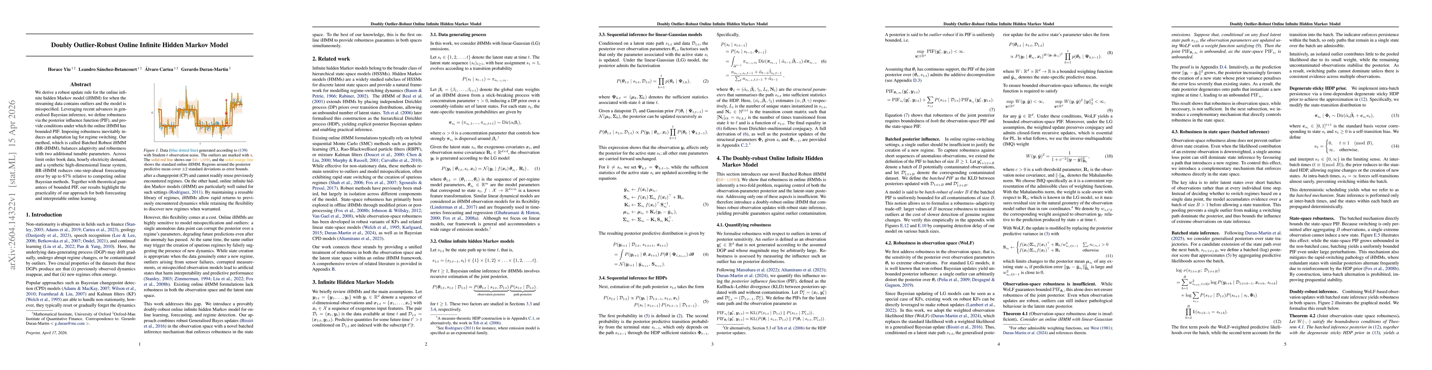 Thumbnail for Doubly Outlier-Robust Online Infinite Hidden Markov Model