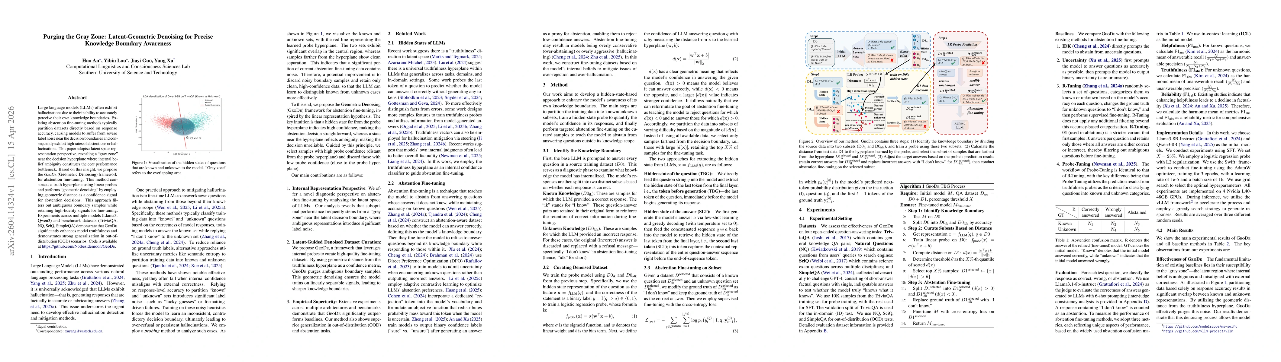 Thumbnail for Purging the Gray Zone: Latent-Geometric Denoising for Precise Knowledge Boundary Awareness