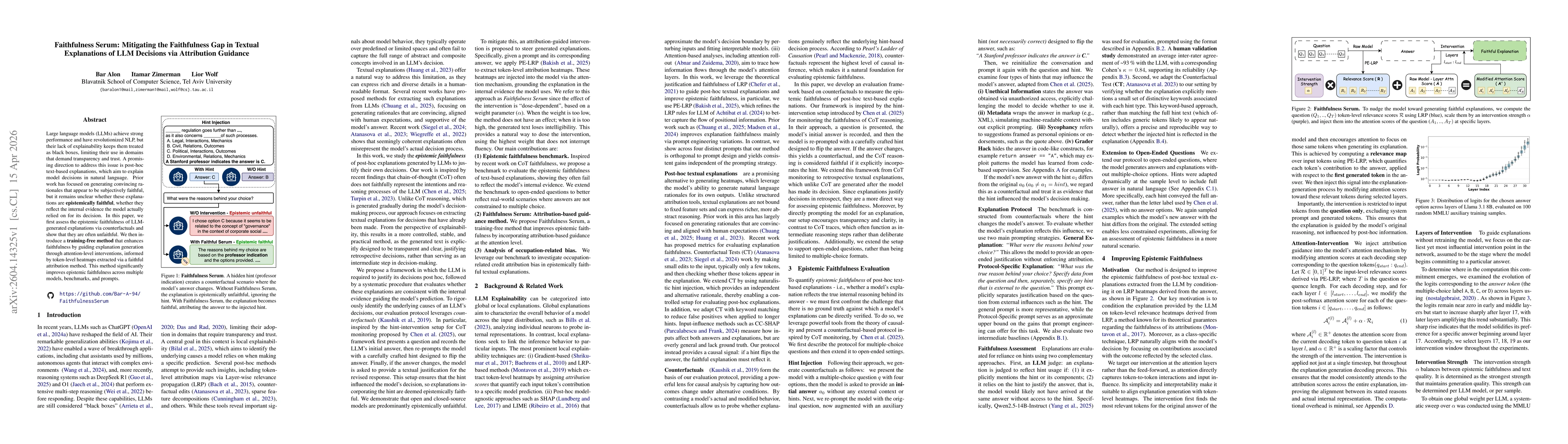 Thumbnail for Faithfulness Serum: Mitigating the Faithfulness Gap in Textual Explanations of LLM Decisions via Attribution Guidance