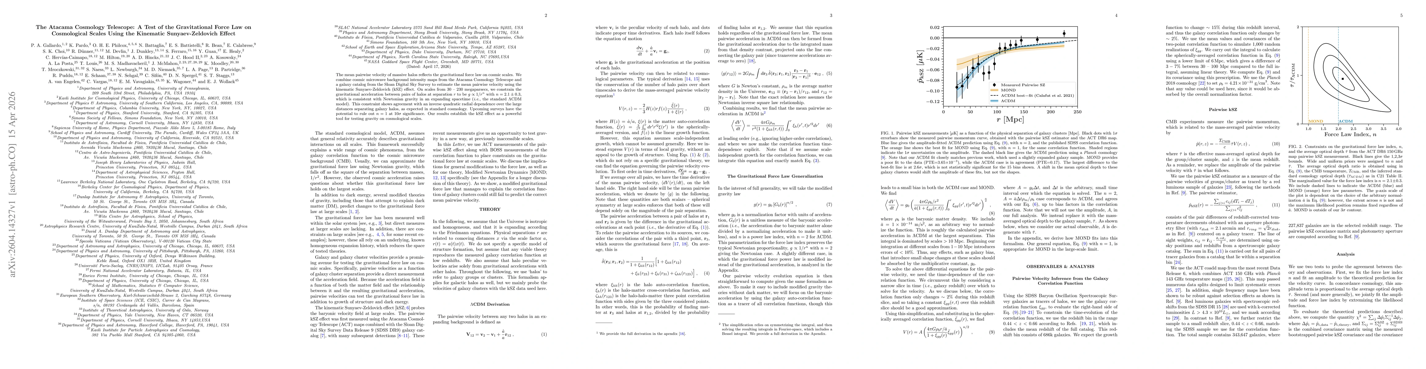 Thumbnail for The Atacama Cosmology Telescope: A Test of the Gravitational Force Law on Cosmological Scales Using the Kinematic Sunyaev-Zeldovich Effect